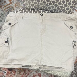 Beige Cargo Pocket Mini Skirt